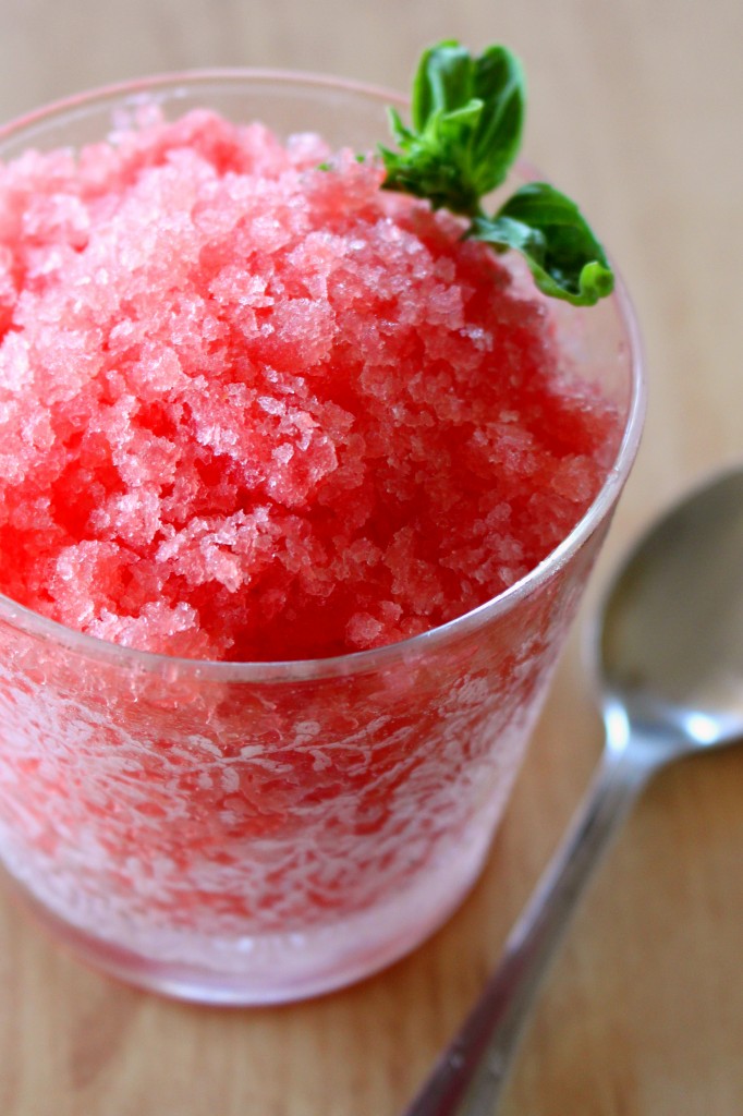 Watermelon Basil Granita