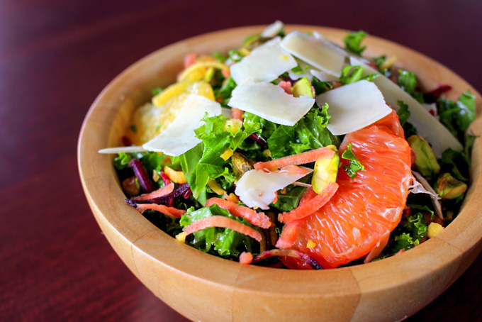 Kale and Carrot Salad with Citrus and Pistachios