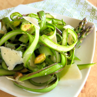 Shaved Asparagus Salad with Parmesan and Pistachios