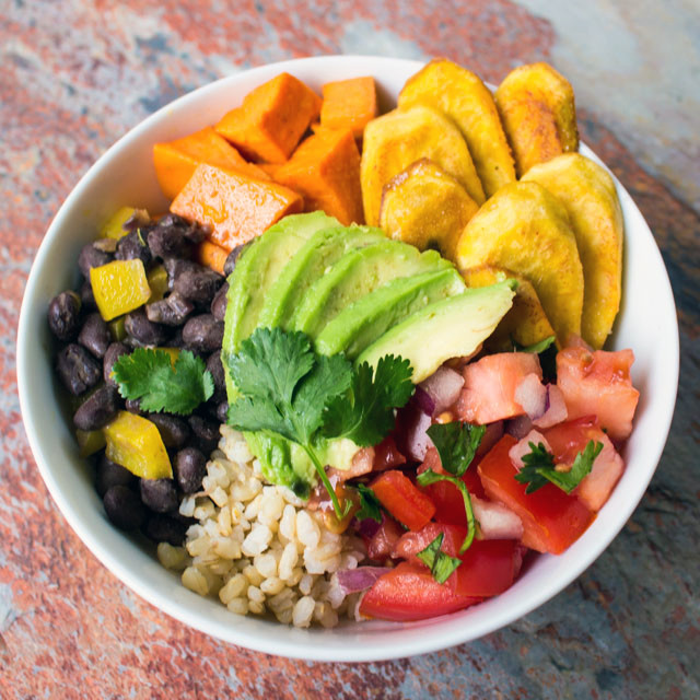 Cuban Rice & Bean Bowl with Sweet Potatoes and Fried Plantains | I ...